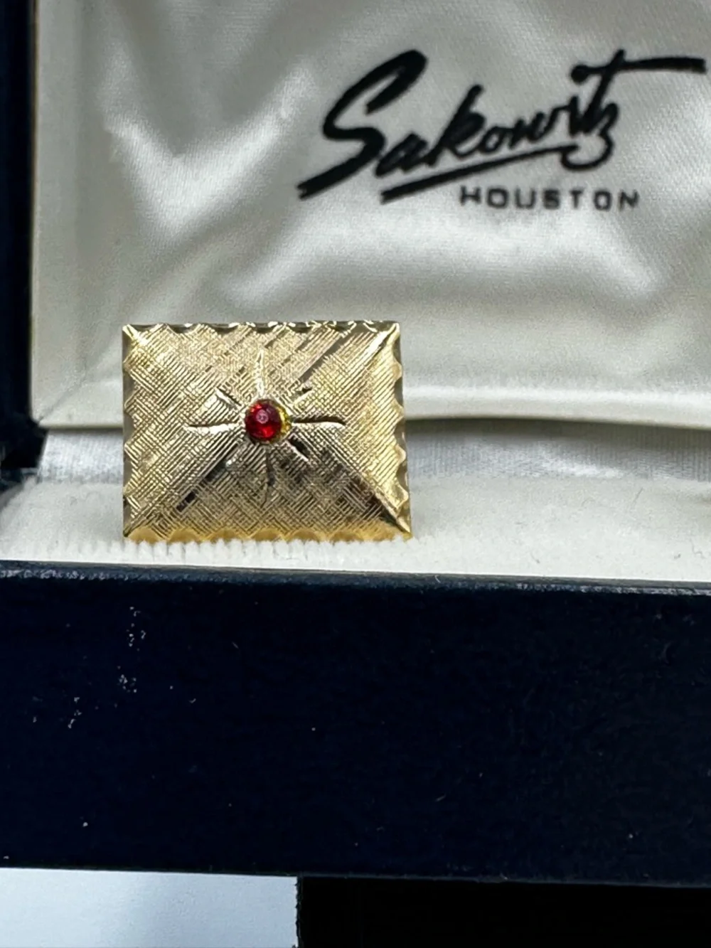 Sakowitz of Houston Goldtone Satin Finish Cufflinks